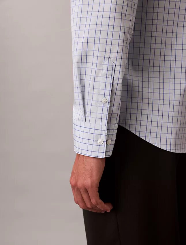 Chemise slim à carreaux en Cotton Stretch boutonnée Chemise slim à carreaux en Cotton Stretch boutonnée