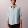 Chemise slim décontractée à rayures et boutons Chemise slim décontractée à rayures et boutons