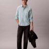 Chemise slim décontractée à rayures et boutons Chemise slim décontractée à rayures et boutons