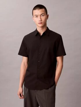 Chemise slim en coton Stretch à boutons
