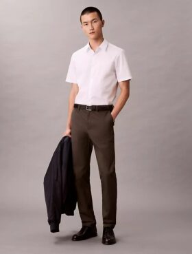 Chemise slim en coton Stretch à boutons