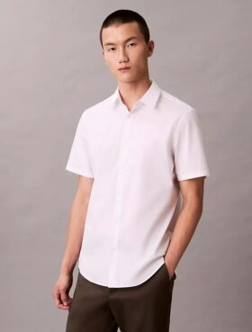Chemise slim en coton Stretch à boutons