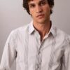 Chemise slim en Supima stretch à rayures teintes dans la masse Chemise slim en Supima stretch à rayures teintes dans la masse