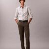 Chemise slim en Supima stretch à rayures teintes dans la masse Chemise slim en Supima stretch à rayures teintes dans la masse