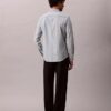 Chemise slim en Supima stretch à rayures teintes dans la masse Chemise slim en Supima stretch à rayures teintes dans la masse