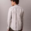 Chemise slim en Supima stretch à rayures teintes dans la masse Chemise slim en Supima stretch à rayures teintes dans la masse