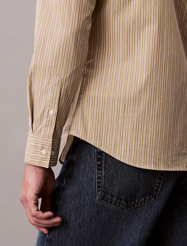 Chemise slim stretch à rayures et boutons Chemise slim stretch à rayures et boutons