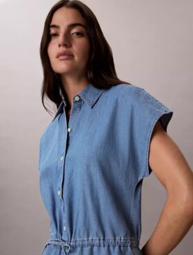 Combinaison en chambray délavé