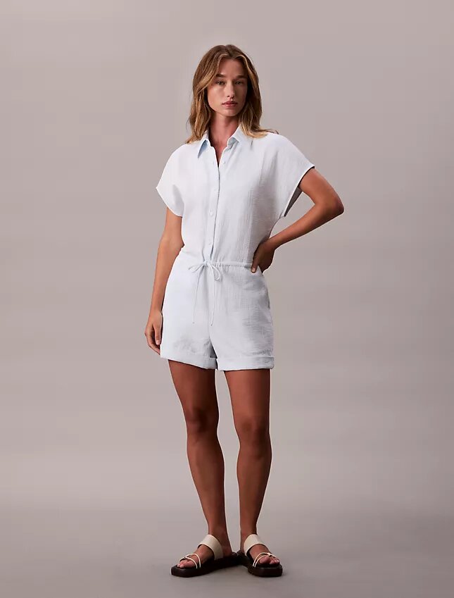 Combinaison en gaze de coton et viscose Combinaison en gaze de coton et viscose