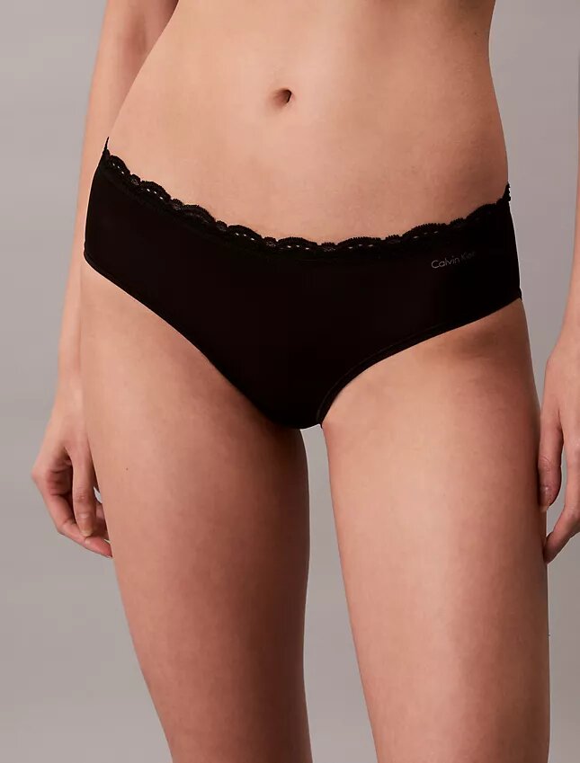Culotte Hipster en microfibre extensible avec dentelle Culotte Hipster en microfibre extensible avec dentelle