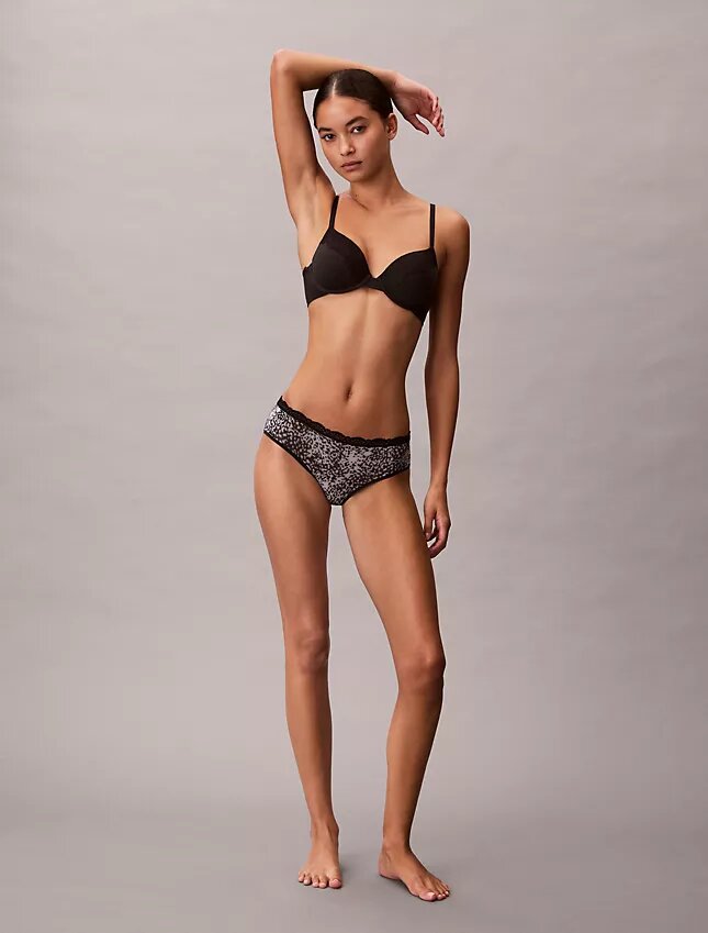 Culotte Hipster en microfibre extensible avec dentelle Culotte Hipster en microfibre extensible avec dentelle