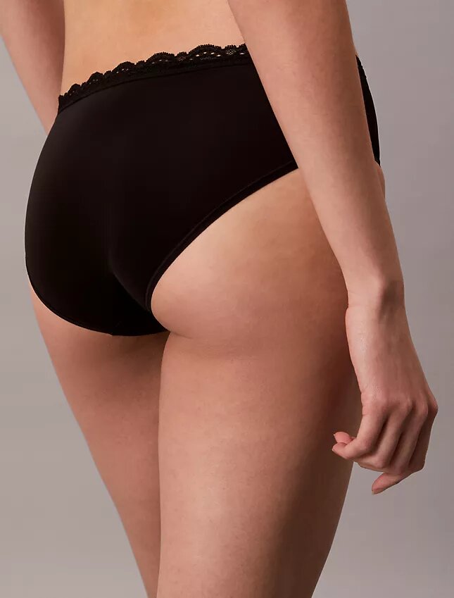 Culotte Hipster en microfibre extensible avec dentelle Culotte Hipster en microfibre extensible avec dentelle