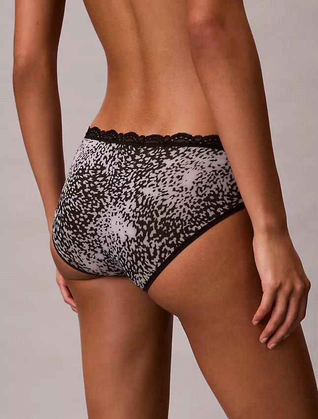Culotte Hipster en microfibre extensible avec dentelle Culotte Hipster en microfibre extensible avec dentelle