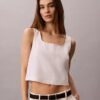 Débardeur court en mélange de lin Débardeur court en mélange de lin