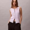 Débardeur en coton lisse à côtes et boutons Débardeur en coton lisse à côtes et boutons