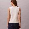 Débardeur en coton lisse à côtes et boutons Débardeur en coton lisse à côtes et boutons