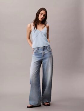 Débardeur en denim mélangé coton-lin