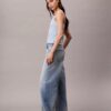 Débardeur en denim mélangé coton-lin Débardeur en denim mélangé coton-lin