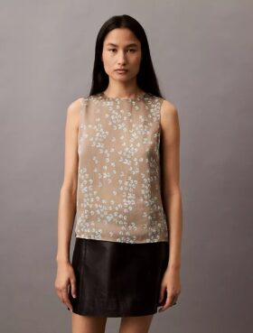 Débardeur en satin imprimé