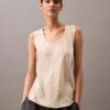 Débardeur imprimé en satin froissé Débardeur imprimé en satin froissé