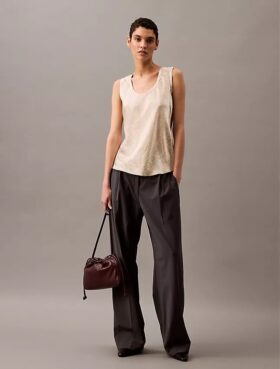 Débardeur imprimé en satin froissé