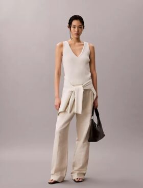 Ensemble cardigan et débardeur en coton côtelé