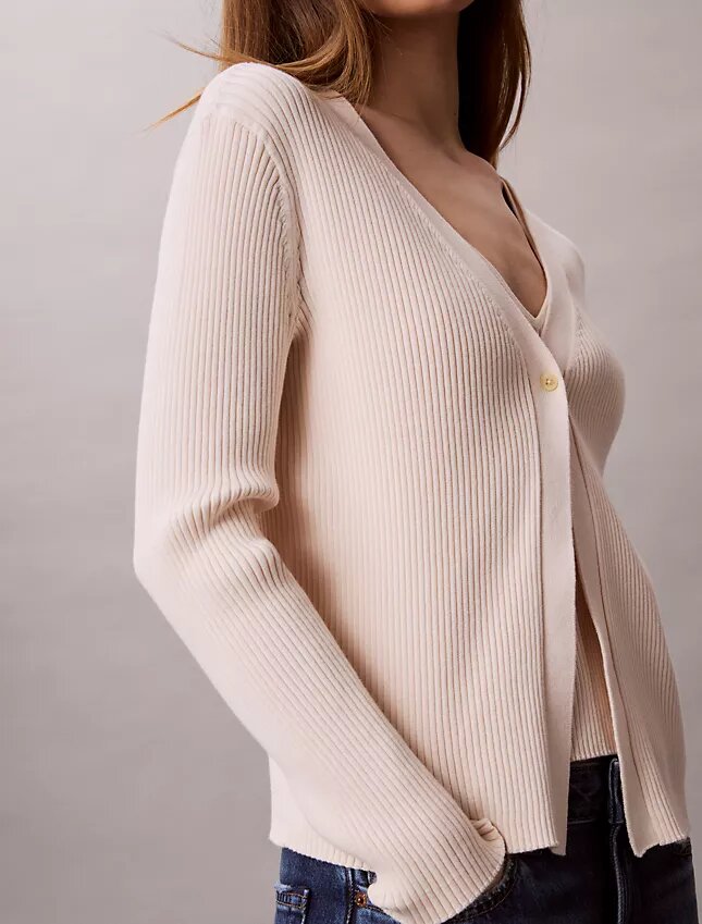 Ensemble cardigan et débardeur en coton côtelé Ensemble cardigan et débardeur en coton côtelé