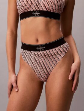 Extensible Microfiber Monogram Thong