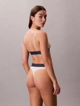 Extensible Microfiber Monogram Thong