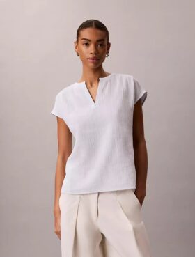 Haut ample en double gaze