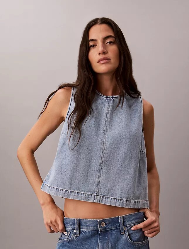 Haut court en denim Haut court en denim