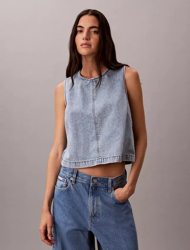 Haut court en denim Haut court en denim