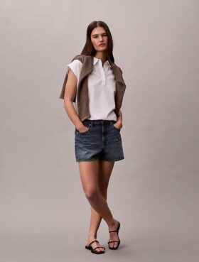 Haut à manches courtes en mélange de lin