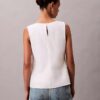 Haut sans manches asymétrique en coton drapé