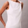 Haut sans manches asymétrique en coton drapé