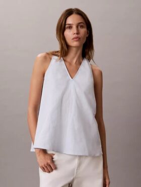 Haut sans manches en mélange de lin