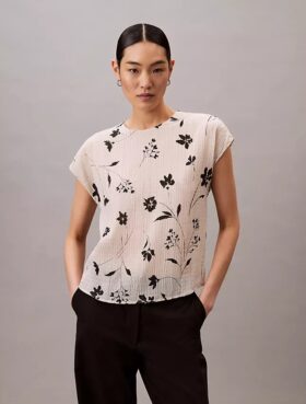 Haut smocké à imprimé floral