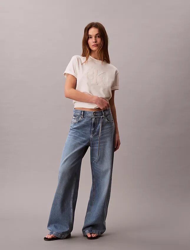 Jean baggy taille basse avec ceinture Jean baggy taille basse avec ceinture