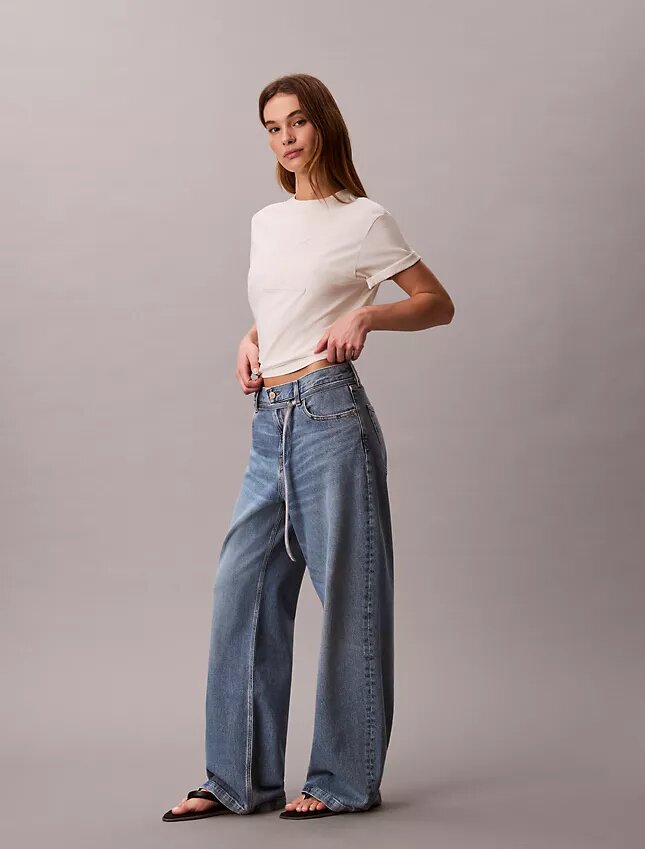 Jean baggy taille basse avec ceinture Jean baggy taille basse avec ceinture