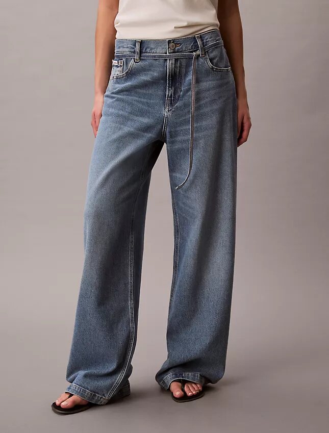 Jean baggy taille basse avec ceinture Jean baggy taille basse avec ceinture