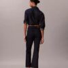 Jean taille haute, court et évasé