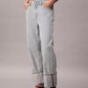 Jeans ample à revers larges