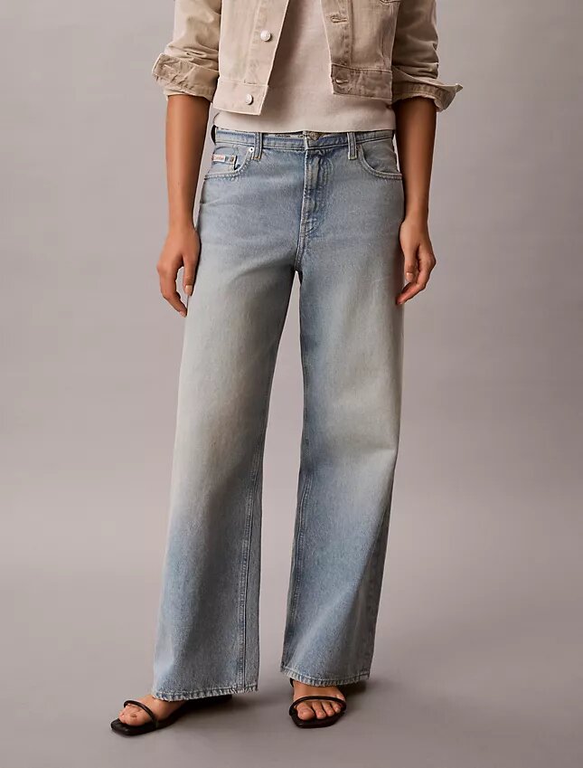 Jeans baggy taille basse avec logo Jeans baggy taille basse avec logo
