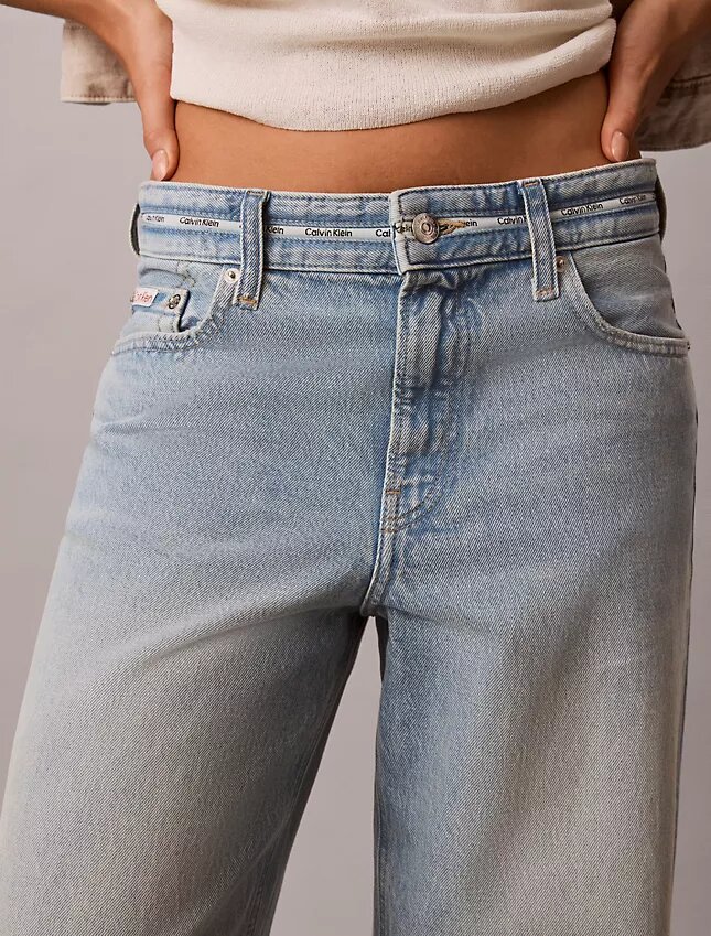 Jeans baggy taille basse avec logo Jeans baggy taille basse avec logo