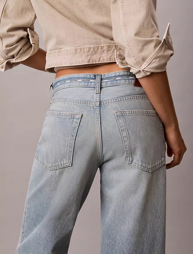Jeans baggy taille basse avec logo Jeans baggy taille basse avec logo