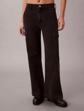 Jeans cargo à jambes larges