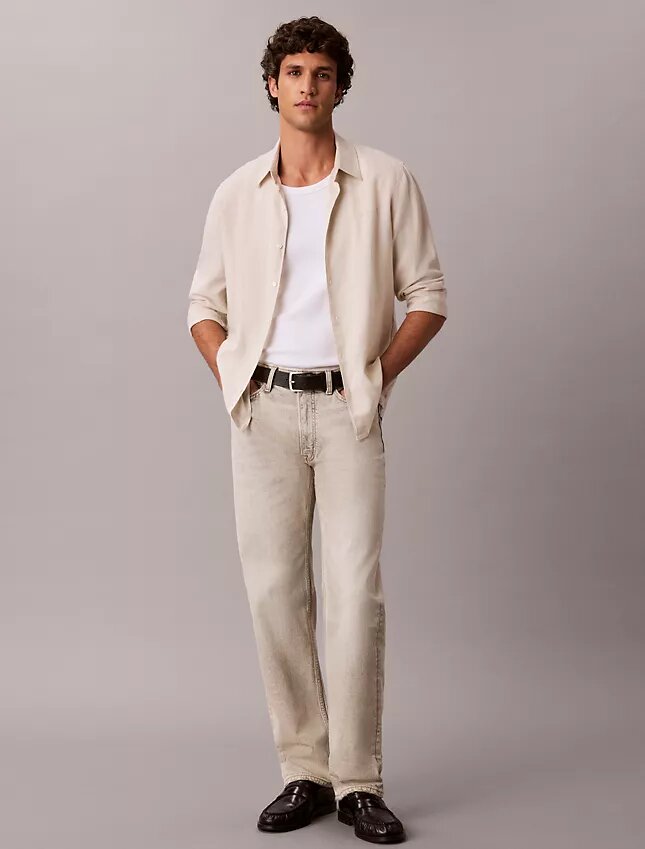 Jeans droit standard en mélange de laine Jeans droit standard en mélange de laine