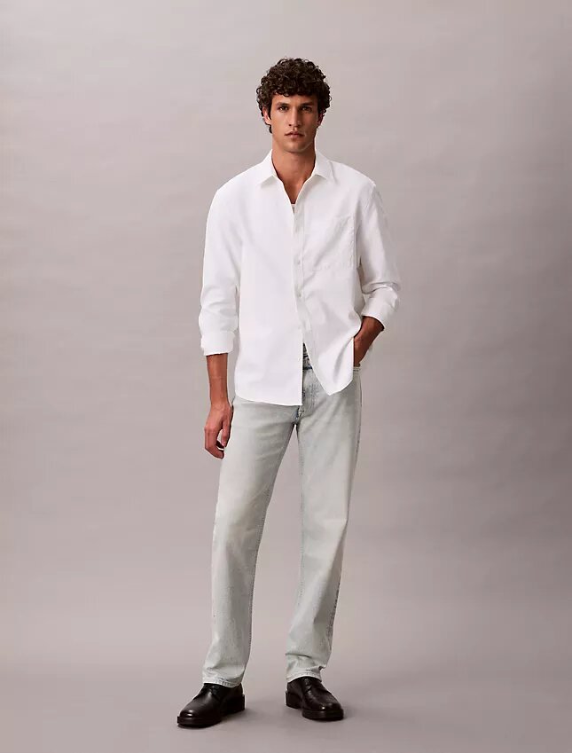 Jeans droit standard en mélange de laine Jeans droit standard en mélange de laine