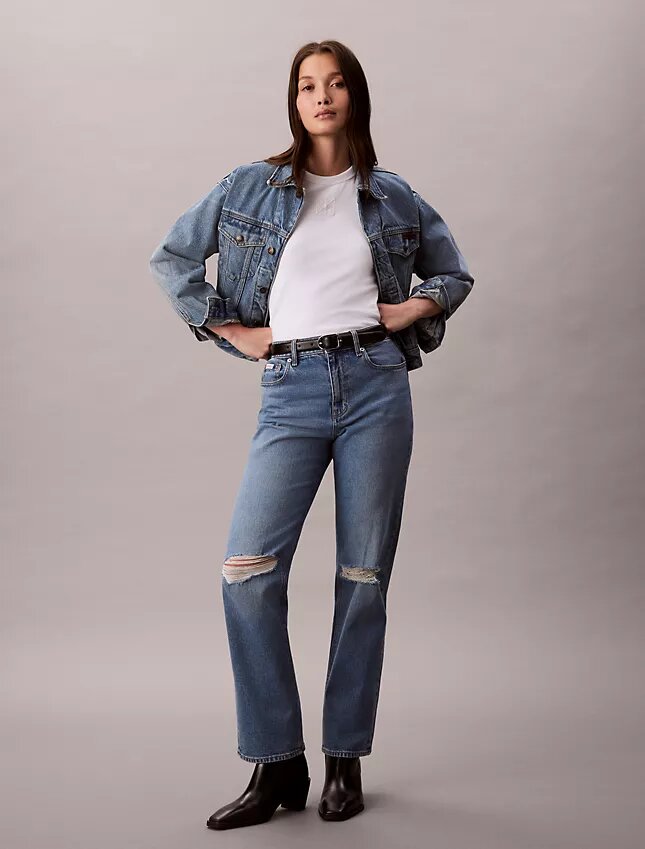 Jeans droit taille haute Jeans droit taille haute