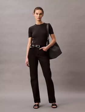 Jeans droit taille haute